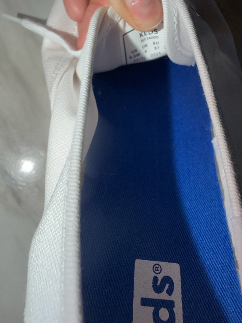 KEDS Women’s Champion Canvas Basic White Sneakers NEW 6.5 - Picture 3 of 6